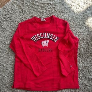 Champion Wisconsin Badgers Red Long Sleeve Ribbed Tee, Sz 2XL